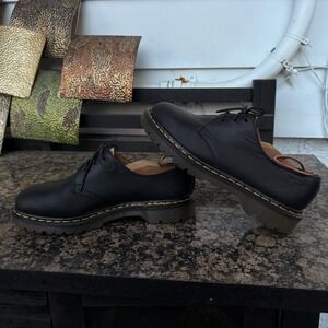 Vintage 90s Dr. Martens Men's Size 8.0 Doc Black Leather Oxford Shoes 1461